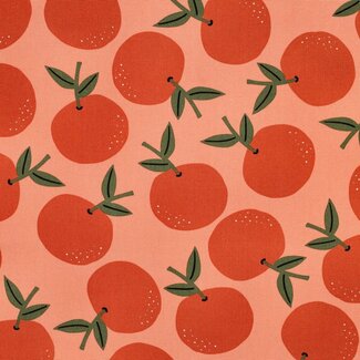 De Stoffenkamer Canvas katoen summer fruit - oranges pink