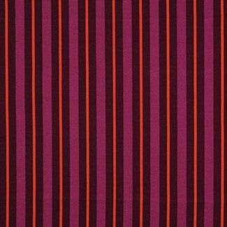 De Stoffenkamer Canvas katoen vertical stripes multi purple