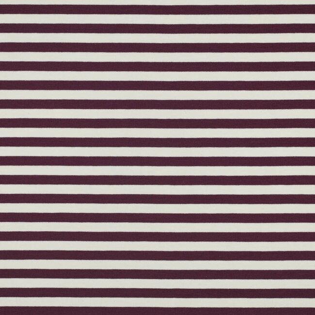 French Terry horizontal stripes - burgundy