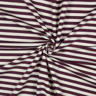French Terry horizontal stripes - burgundy