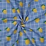 Gelamineerde katoen - summer grid blue lemons