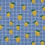 Gelamineerde katoen - summer grid blue lemons