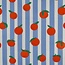Gelamineerde katoen - summer stripes blue oranges
