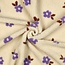 De Stoffenkamer Teddy flowers purple / ecru