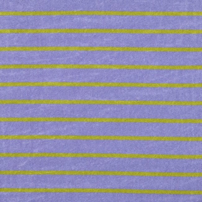 De Stoffenkamer Rekbare badstof - spons stripes - Lilac / Lime