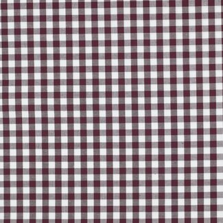 De Stoffenkamer Cotton Poplin 1cm vichy aubergine