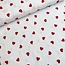 De Stoffenkamer Double gauze tetra - ecru red hearts large