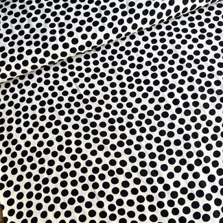 Viscose blouse creamy white polka dots black