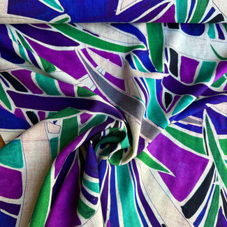 De Stoffenkamer Linen Mix Shapes purple