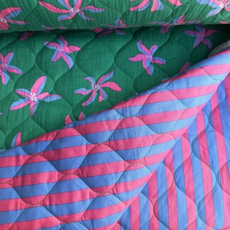 De Stoffenkamer Stepped Cotton Double Gauze tetra - Lotus Green