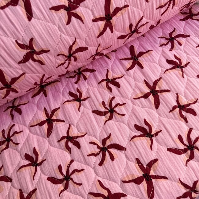 De Stoffenkamer Stepped Cotton Double Gauze tetra - Lotus Pink