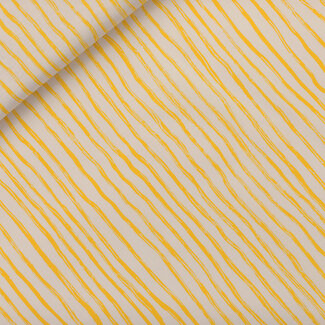 See You At Six SYAS poplin katoen - wiggly verticals geel