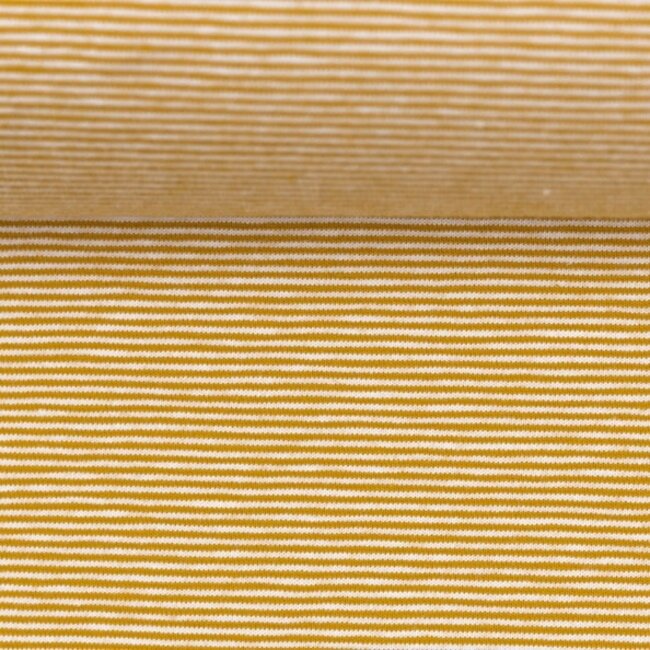 Tricot oeko-tex - horizontal stripes mini XS - oker