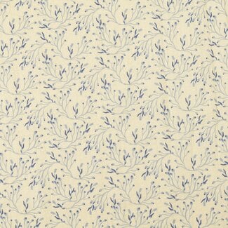 De Stoffenkamer Vintage Structure seersucker Cotton - twigs blue