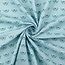 De Stoffenkamer Double Gauze voile cotton - aqua blue flowers