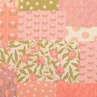 De Stoffenkamer Double Gauze voile cotton - pink patchwork