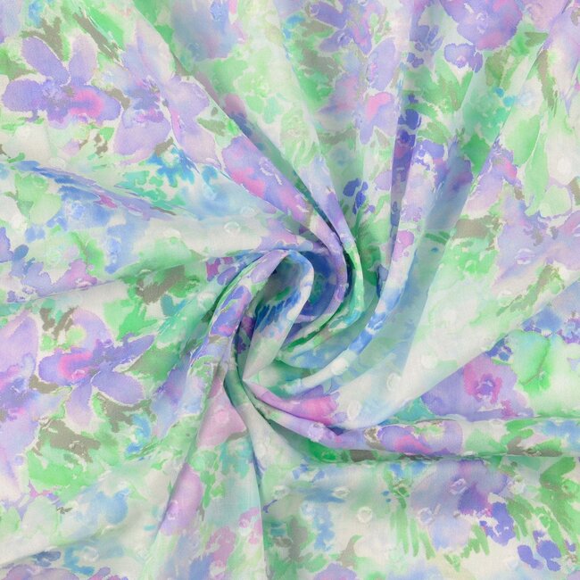 Cotton Plumetis Dobby watercolour pastel purple