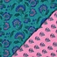 De Stoffenkamer Stepped Cotton Double Gauze - flowers petrol