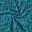 De Stoffenkamer Stepped Cotton Double Gauze - flowers petrol