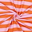De Stoffenkamer Soft Sweater stripes - pink orange