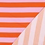 De Stoffenkamer Soft Sweater stripes - pink orange