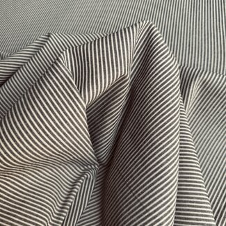 De Stoffenkamer Cotton Poplin fine stripes - charcoal