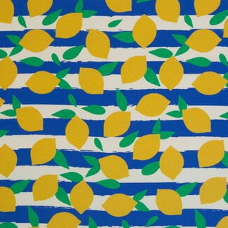 De Stoffenkamer Stevige katoen Canvas - striped summer lemons