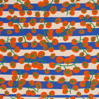 De Stoffenkamer Stevige katoen Canvas - striped summer tomato
