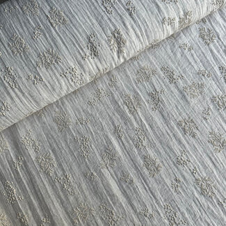 De Stoffenkamer Linen/viscose mix - structure special flowers
