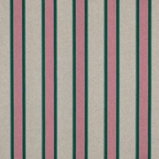 De Stoffenkamer Stevige katoen Canvas - naturel stripes - pink