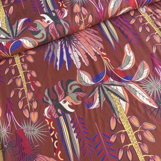 Viscose light slub warm terra jungle