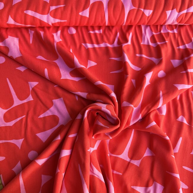 Viscose blouse bubble letters red