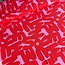 Viscose blouse bubble letters red