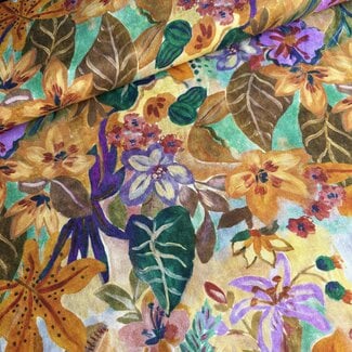 Viscose blouse light crepe fall multi flowers