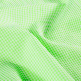 Seersucker Cotton mix - mini vichy checks neon green