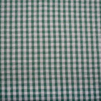 Seersucker Cotton - vichy green/white