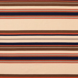 Ribbed tricot - stripes creme