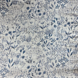 De Stoffenkamer Double Gauze Tetra herbs in blue