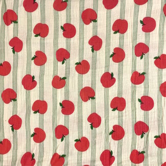 De Stoffenkamer Double Gauze Tetra red apples
