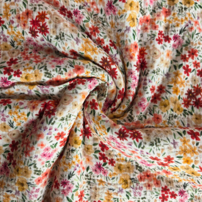 De Stoffenkamer Double Gauze Tetra flower field