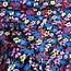 Viscose blouse - flowers bright aqua on black
