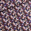 Viscose blouse - flowers purple on black
