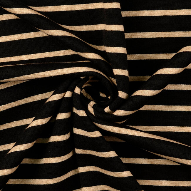 Soft viscose Knit - stripes black