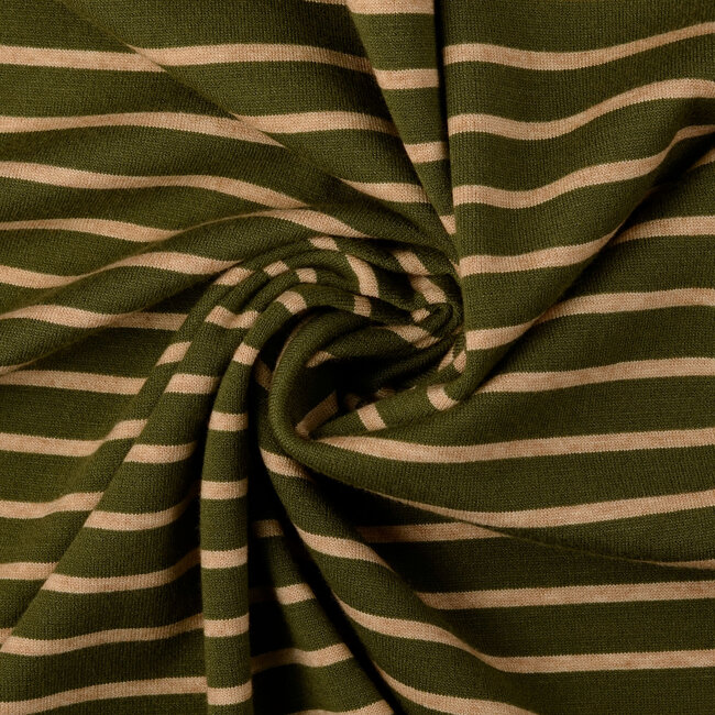 Soft viscose Knit - stripes khaki