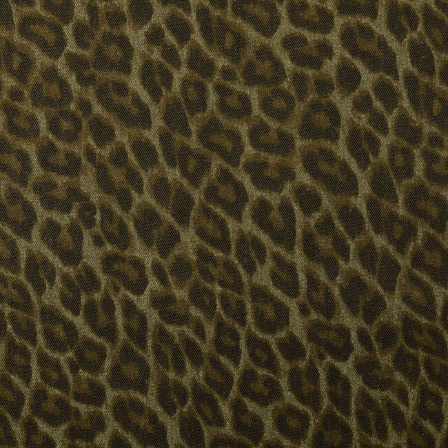 De Stoffenkamer Denim Cotton Mix Leopard -  khaki