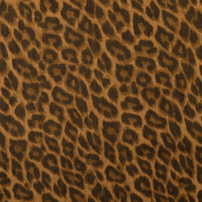 De Stoffenkamer Denim Cotton Mix Leopard -  caramel
