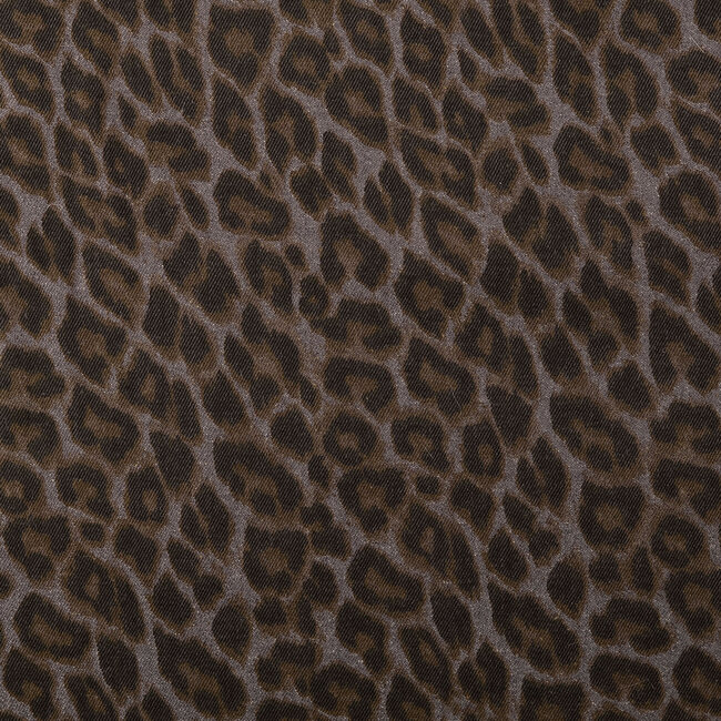 De Stoffenkamer Denim Cotton Mix Leopard -  grey