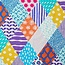 Kokka Echino Cotton linen Canvas - Rombus bright patches