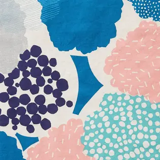 Kokka Echino Cotton linen Canvas - Rombus flowers allover