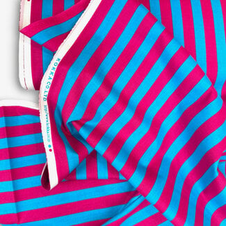 Kokka Cotton candy party by Kokka ‘26 - stripes aqua